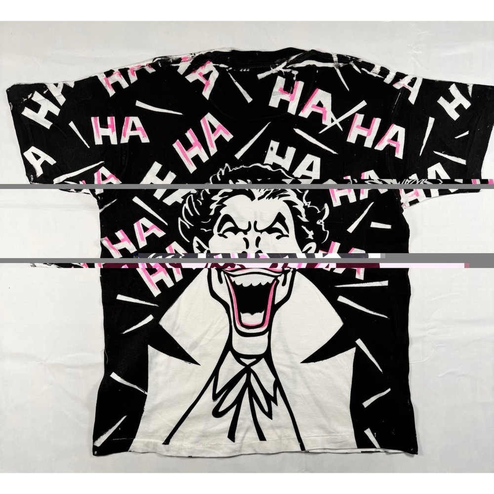 Vintage 90s Joker Ha Ha Aop T-Shirt Rags 72 Batman Dc Comics All Over Print L View 6